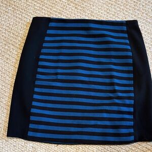 Ann Taylor Blue and Black Striped Mini Skirt